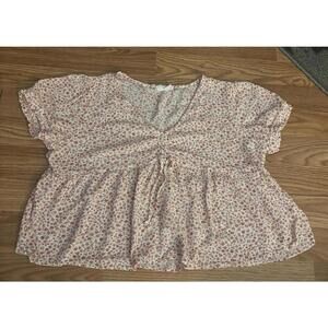 Hippie Rose Floral Top Size Large